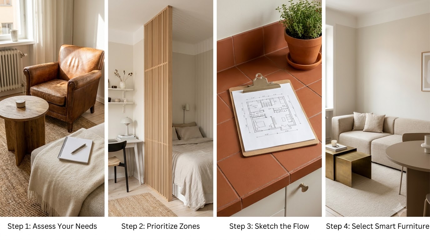 How to choose a small apartment layout (the 4-step method) — Smart Small Apartment Layout Ideas: 15 Plans That Work 2026