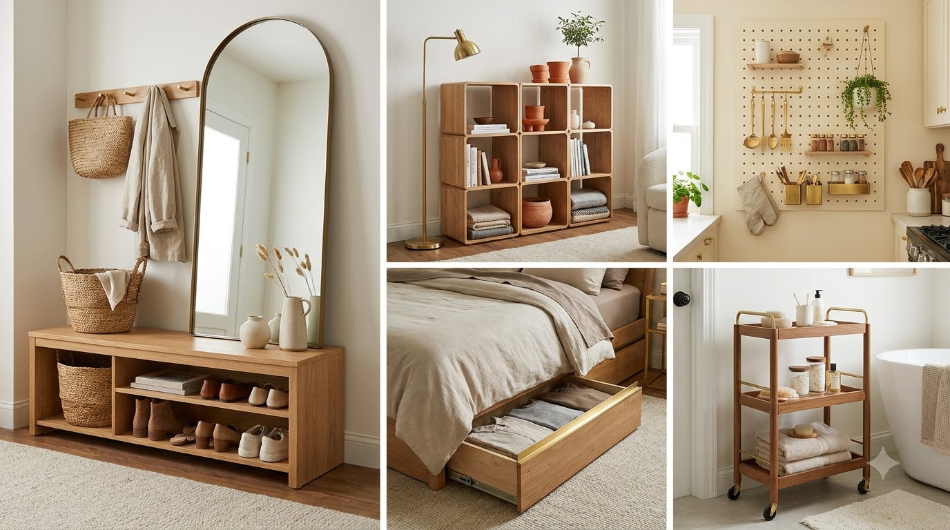 Multi-Purpose & Renter-Friendly Ideas (33–37) — Best 37 Small Apartment Storage Ideas That Maximize Every Inch (2026