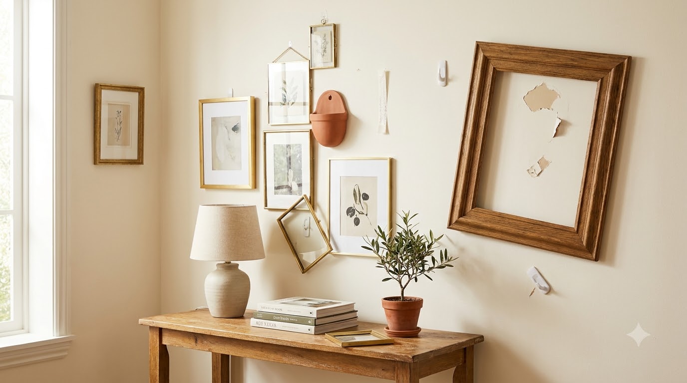 Common Mistakes That Wreck No-Nail Gallery Walls — Gallery Wall Without Nails: Renter-Friendly Methods