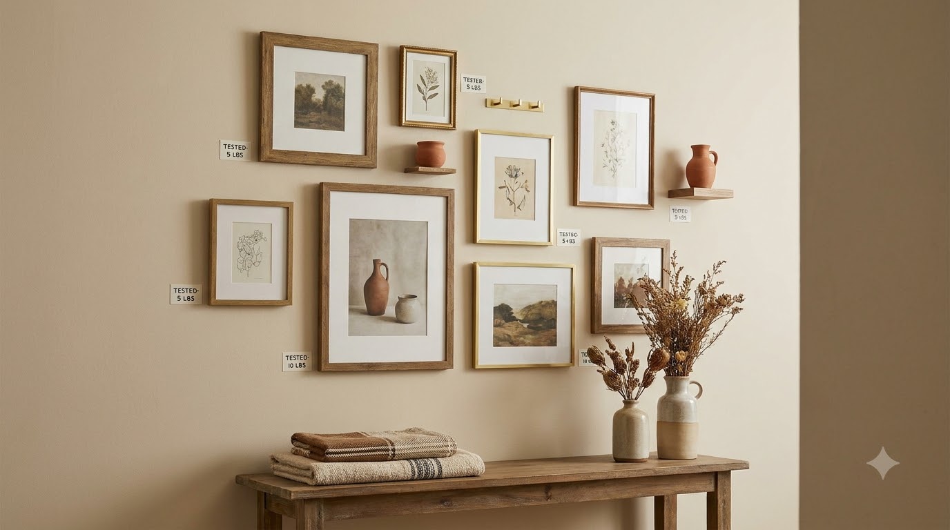 Renter-Friendly Hanging Hardware (Tested Weight Limits) — Small Gallery Wall Ideas for Tight Spaces (That Actually Look