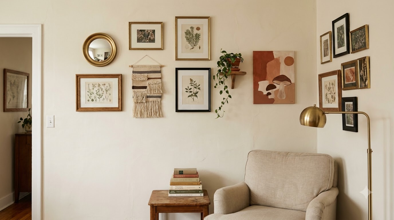 Common Eclectic Gallery Wall Mistakes — Eclectic Gallery Wall Ideas: Mix Art, Plants and Mirrors