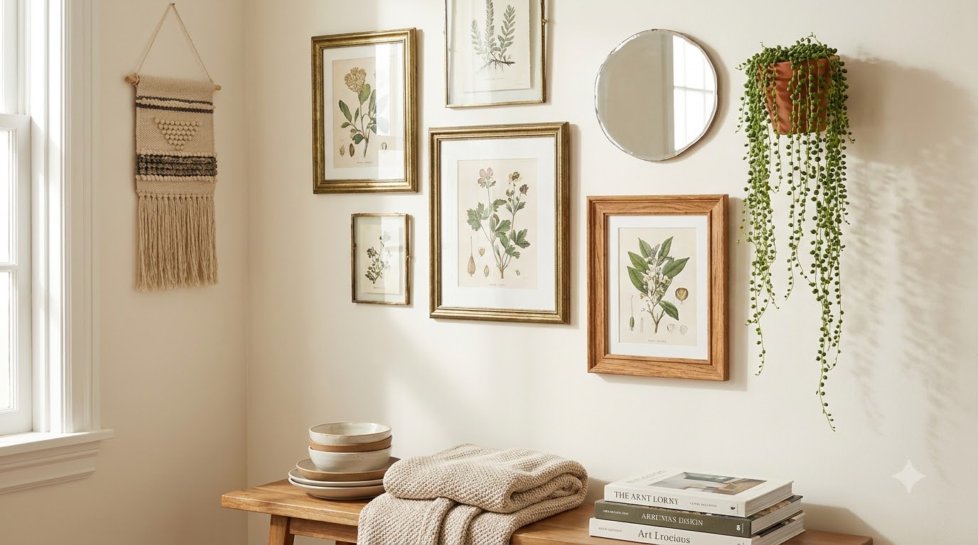 Sourcing Eclectic Pieces Under $50 — Eclectic Gallery Wall Ideas: Mix Art, Plants and Mirrors