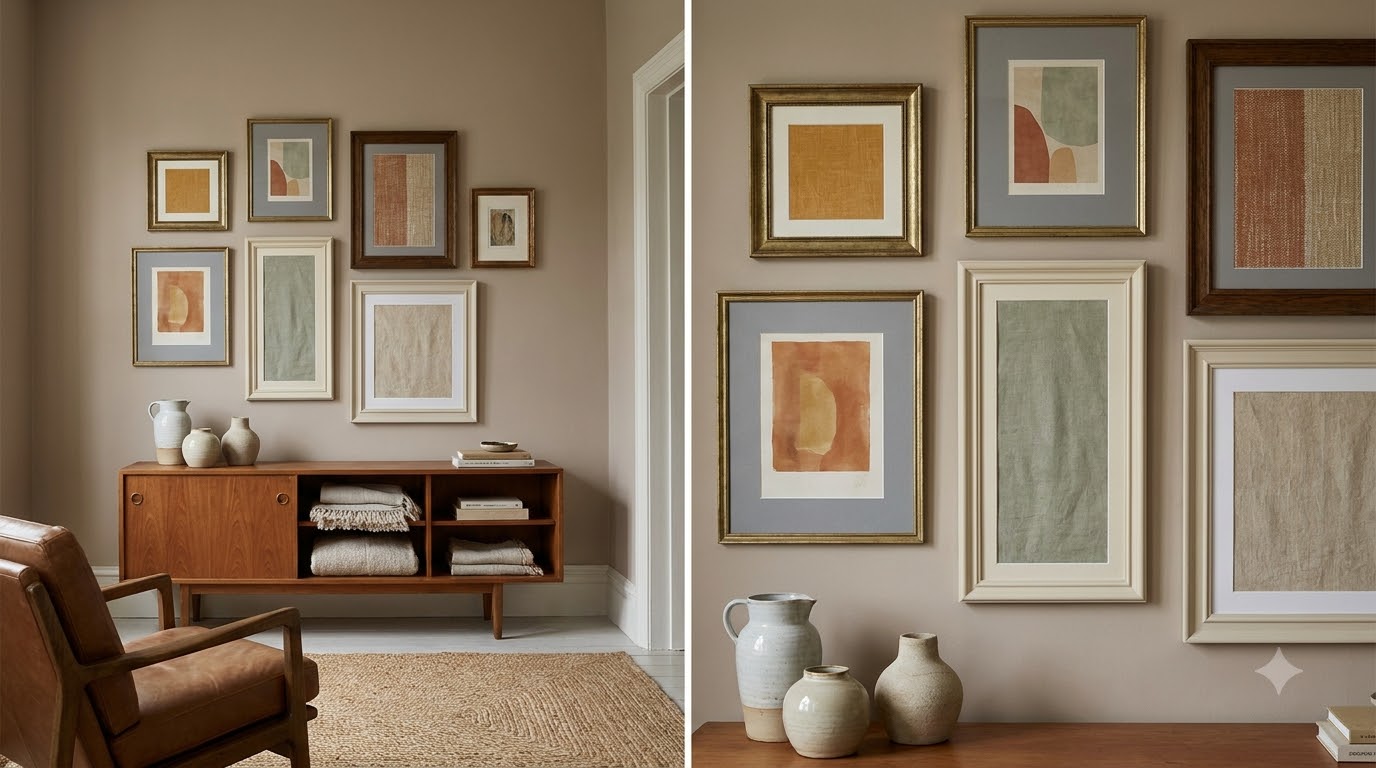 Common Gallery Wall Palette Mistakes — Gallery Wall Color Palette: How to Mix Frames and Art