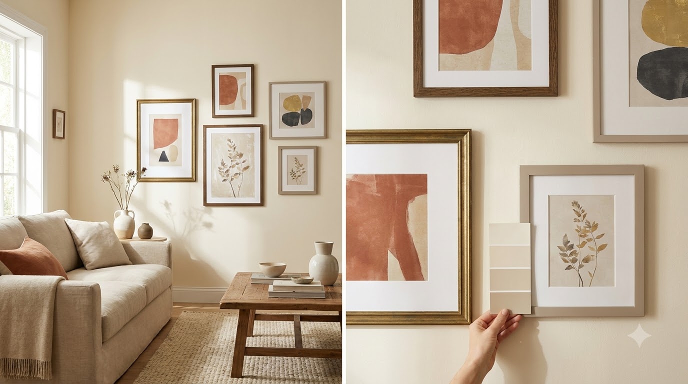 Step 4: Match the Palette to Your Wall Color — Gallery Wall Color Palette: How to Mix Frames and Art