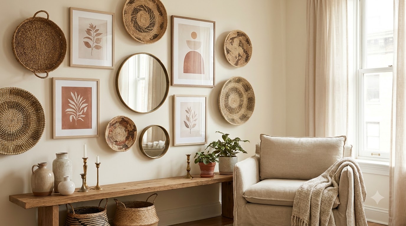 How Do You Mix Baskets, Prints, and Mirrors? — Boho Gallery Wall Ideas for Renters 2026