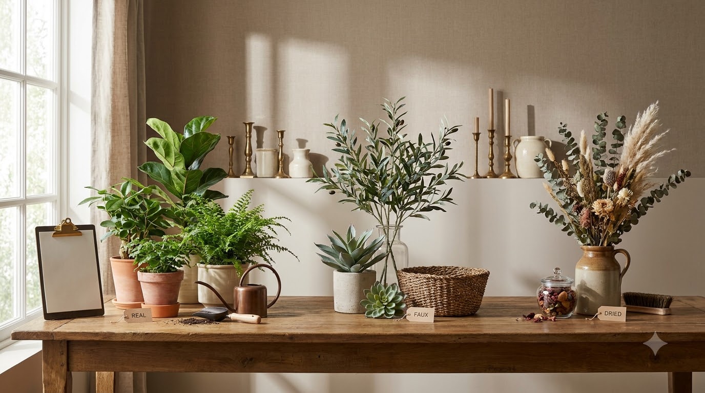 Side-by-Side Comparison Table — Real Plants vs Faux Plants vs Dried Botanicals: Which Is Best for Your Home Decor?