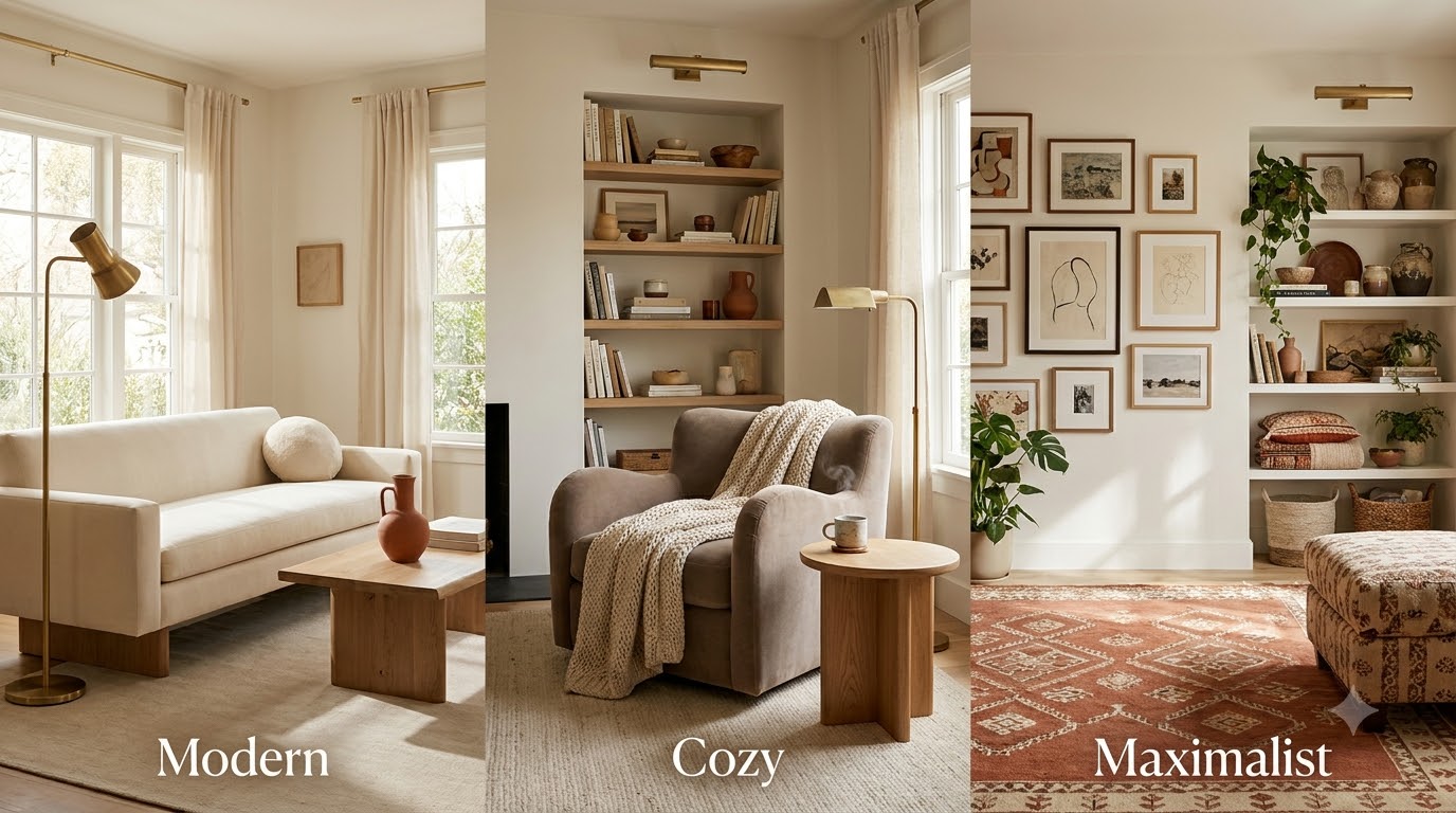 Which Style Is Actually Right for You? — Modern vs Cozy vs Maximalist Living Room: Which Style Fits You?