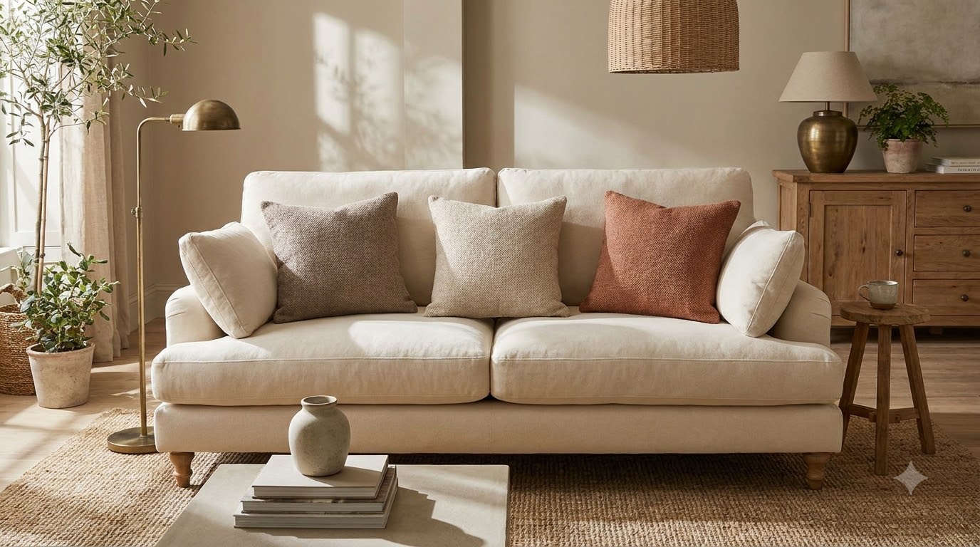 Mistake 4: Throw Pillows All the Same Size — 10 Living Room Decor Mistakes That Make Spaces Feel Off