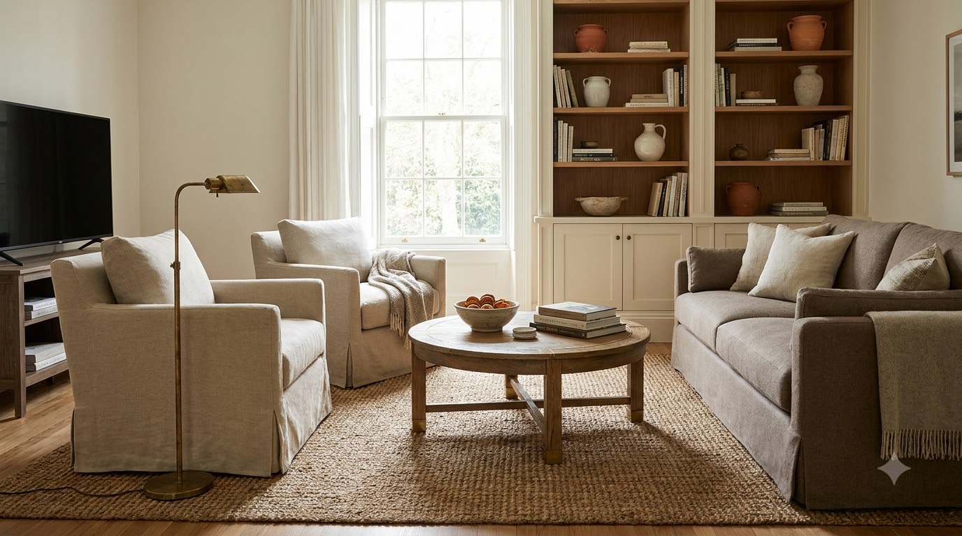 Step 4: Place Seating to Face Each Other, Not the TV — How to Decorate a Cozy Living Room in 7 Steps (Beginner Walkthrou