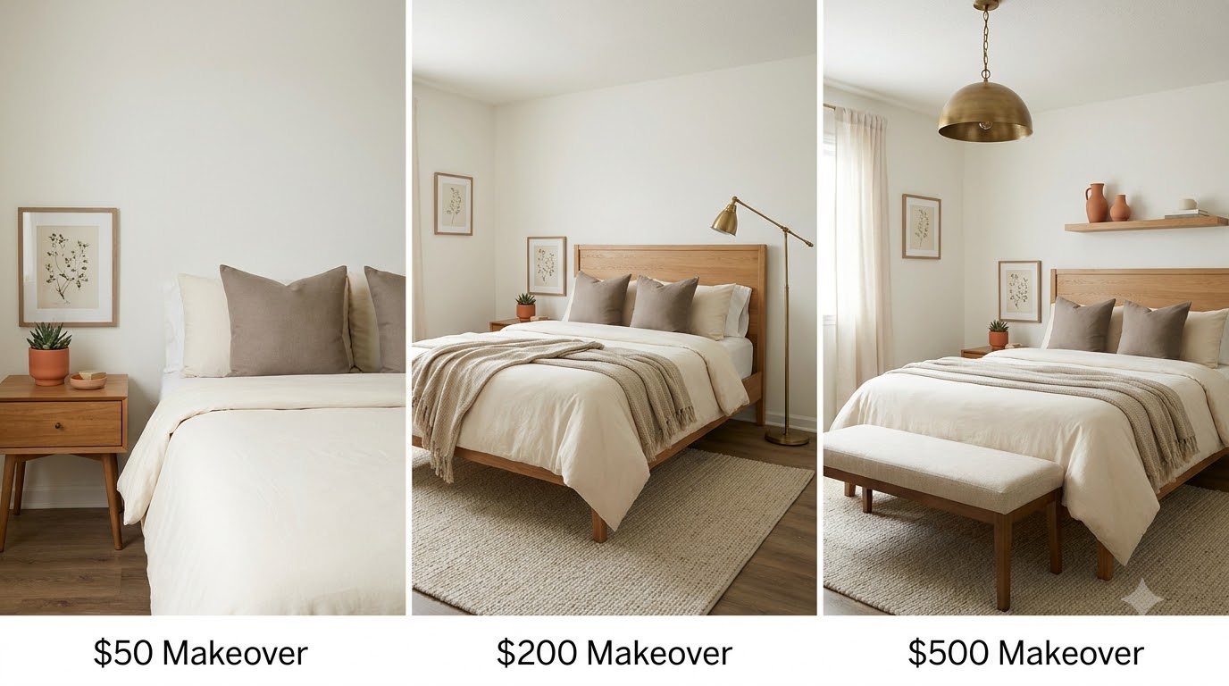 What If Your Bedroom Needs More Than $500? — Bedroom Decor Budget: $50, $200, $500 Makeover Breakdown