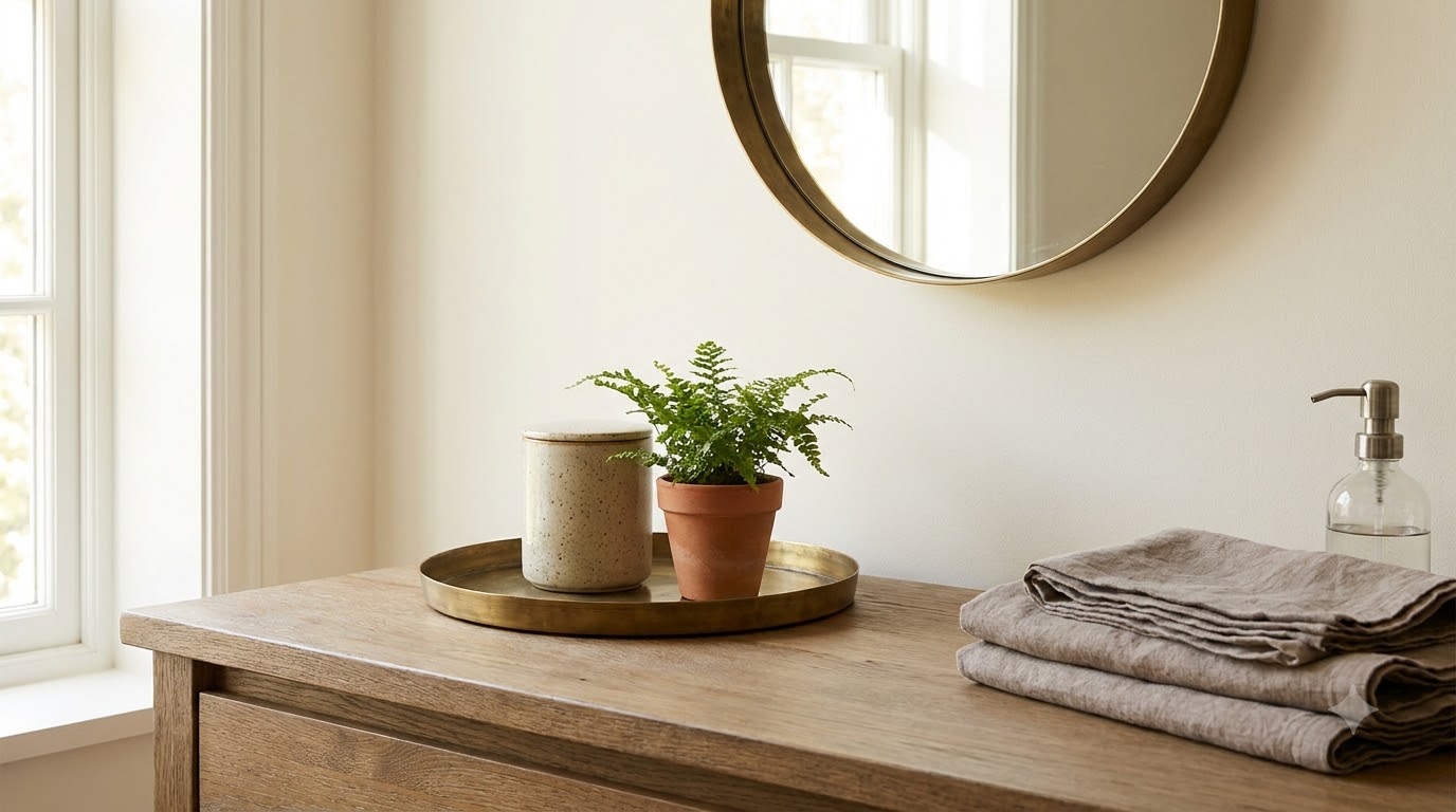 The 4-Piece Vanity Styling Formula — 22 Aesthetic Bathroom Shelfie & Vanity Setups to Steal