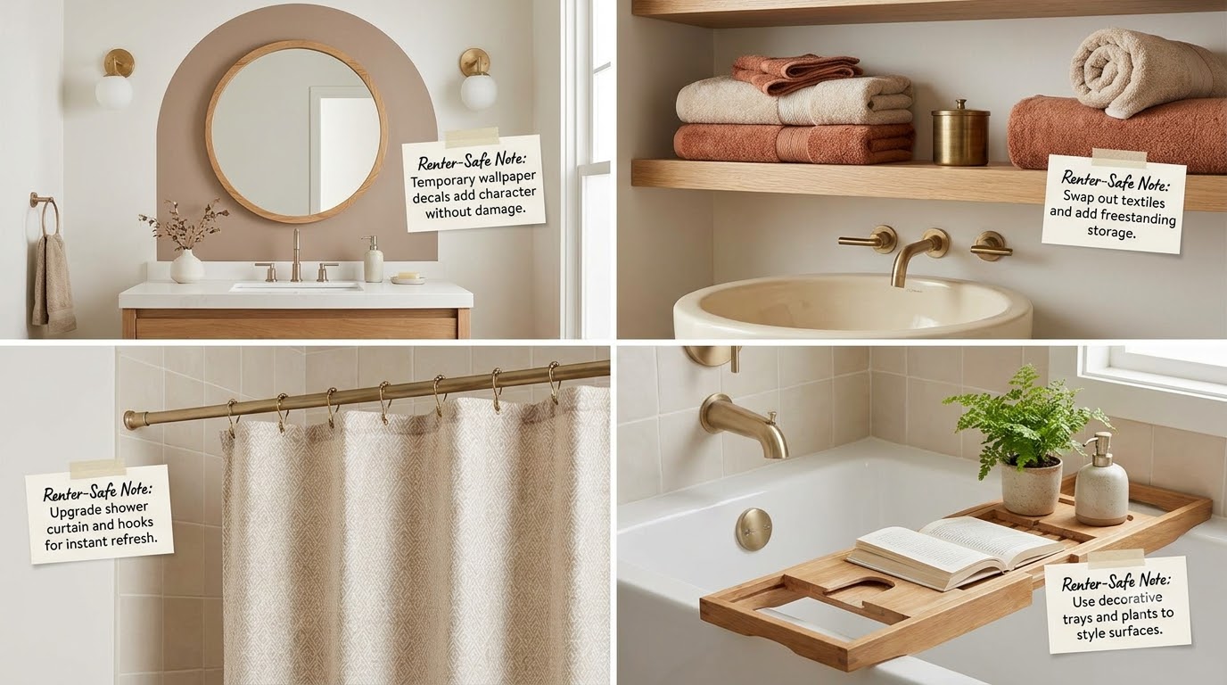 Renter-Safe Notes for Each Update — Modern Bathroom Decor Refresh: 10 Updates Under $100