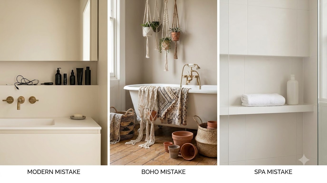 Common Mistakes Per Aesthetic — Modern vs Boho vs Spa Bathroom: Which Aesthetic Fits?