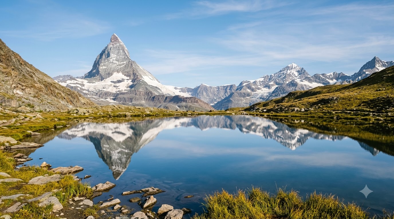 Riffelsee: the Matterhorn reflection shot Matterhorn Zermatt