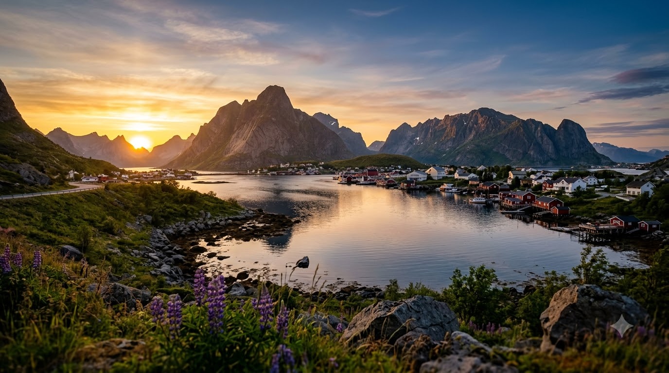 Midnight Sun Season: Late May to Mid-July best time to visit Lofoten