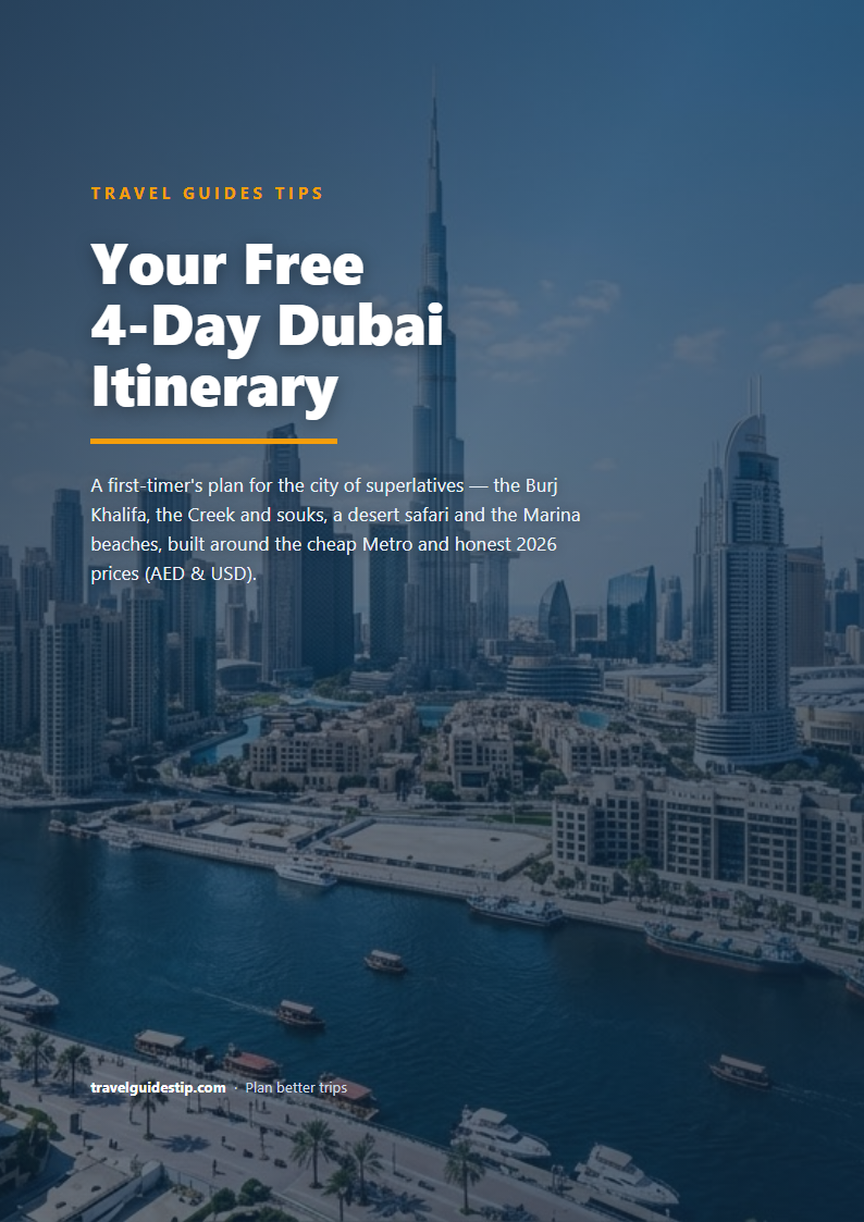 Dubai itinerary PDF cover
