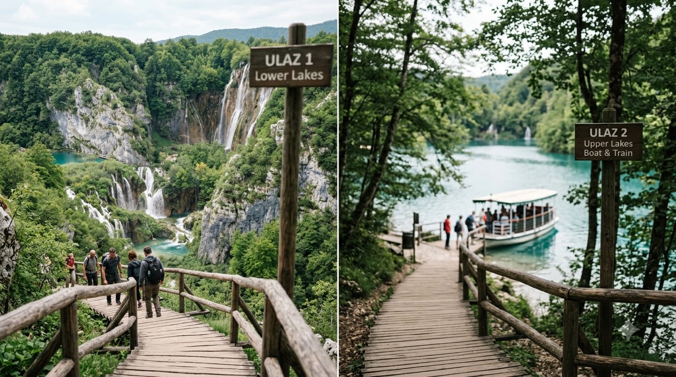 Entrance 1 or Entrance 2: which should you choose? how to visit Plitvice Lakes