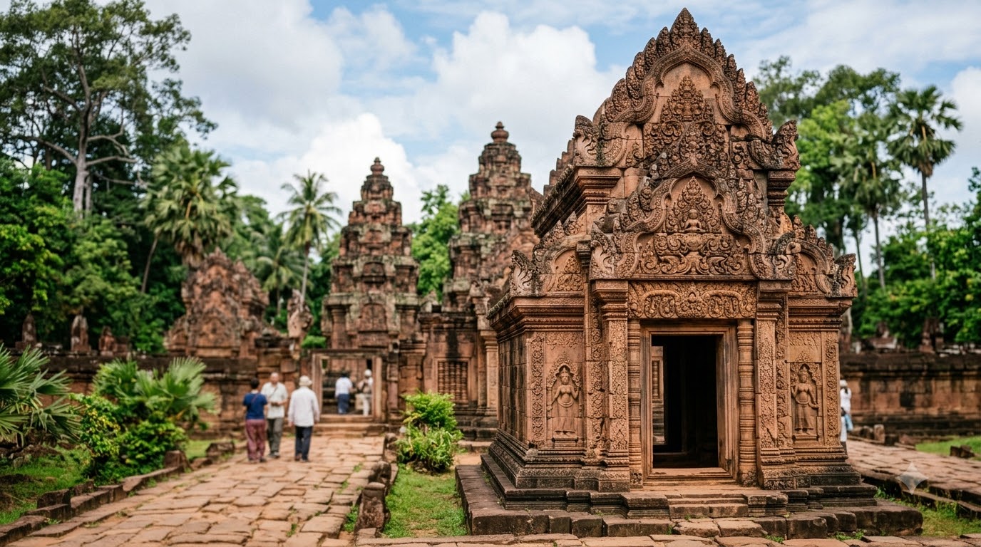 Banteay Srei: the pink sandstone jewel best temples in Angkor