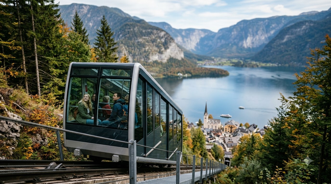 Ride up to the Hallstatt Skywalk for the World Heritage view things to do in Hallstatt