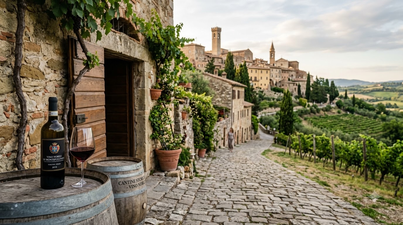 Montepulciano: Vino Nobile and hillside cellars best hill towns in Tuscany