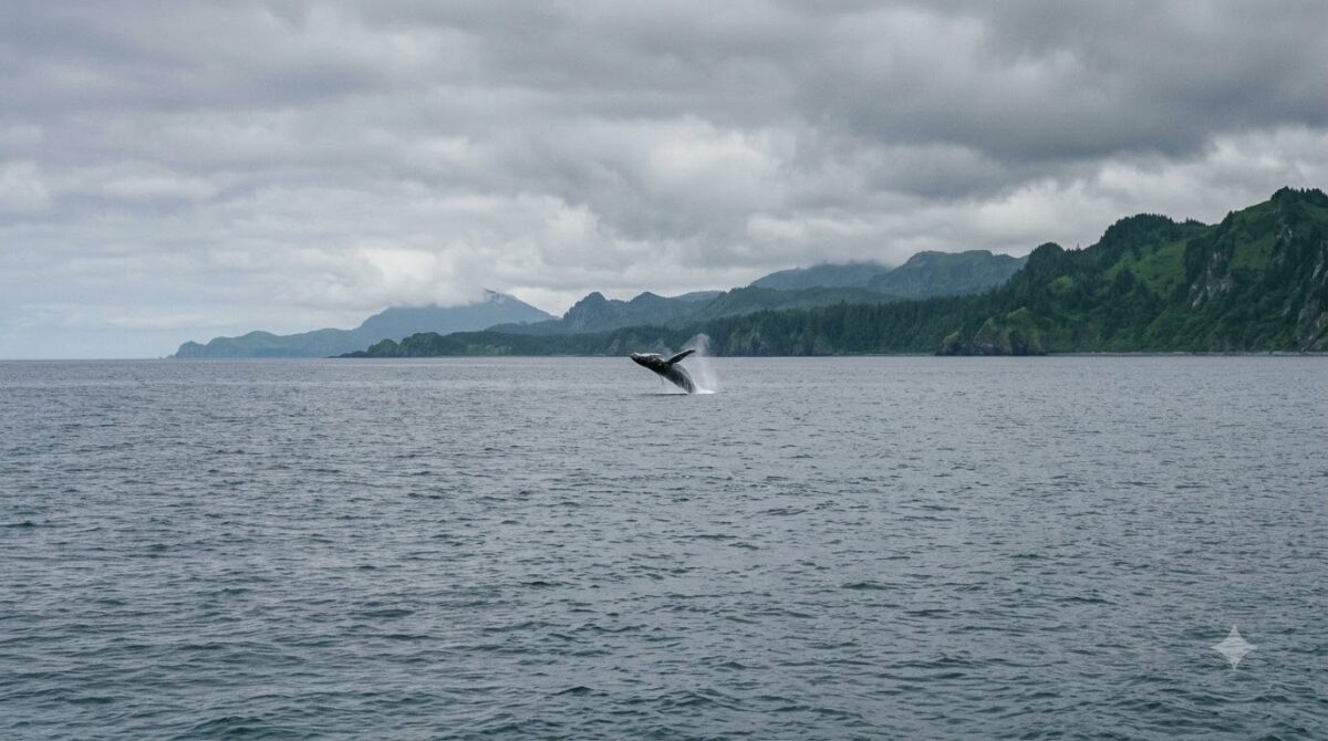 A humpback whale breaching off the Pacific coast near Uvita, Costa Rica