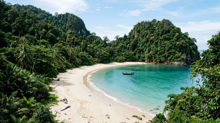 Playa Manuel Antonio, a crescent beach enclosed by jungle headlands in Costa Rica