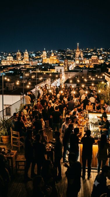 S1 rooftop crowd night