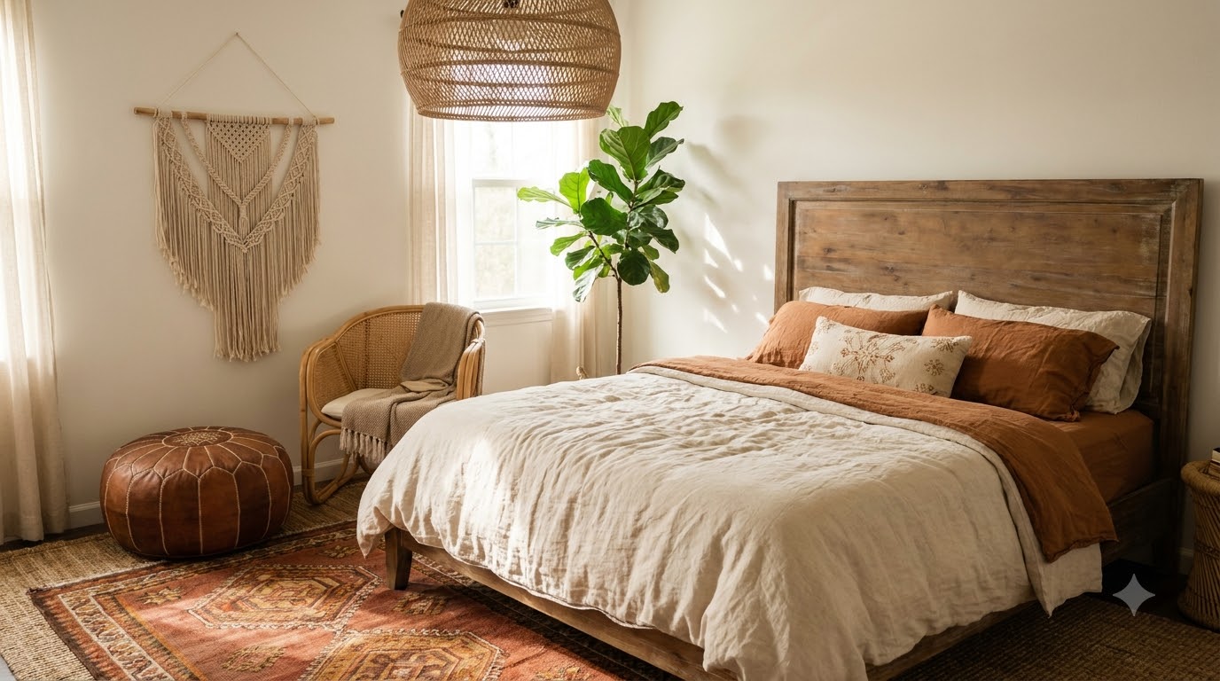 Layered hotel-style bed with white duvet, folded quilt at the foot, and stacked pillows
