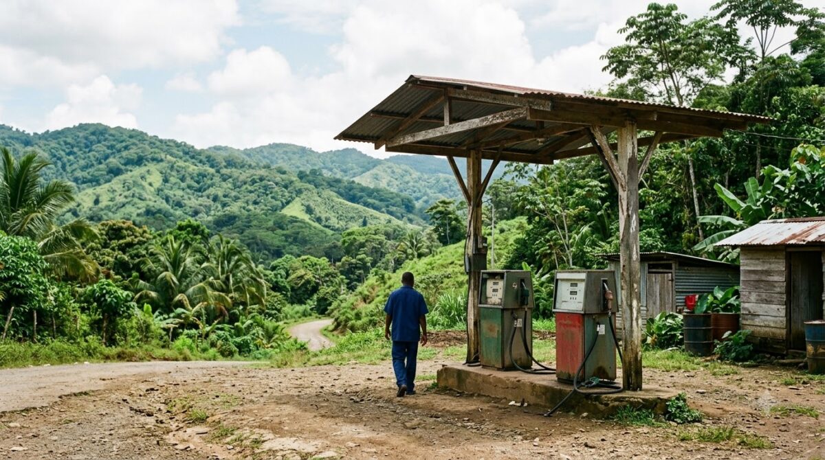 A small rural filling station in Costa Rica