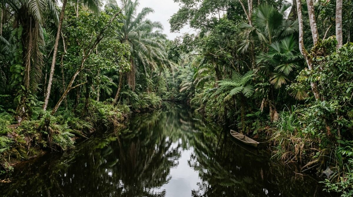 A rainforest canal at Tortuguero National Park in Costa Rica