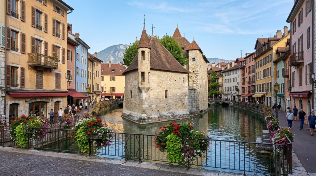 Palais de l'Isle on the Thiou canal in Annecy old town