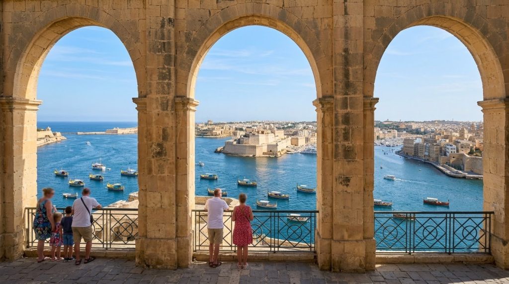 Grand Harbour and the Three Cities from Upper Barrakka Gardens, Valletta