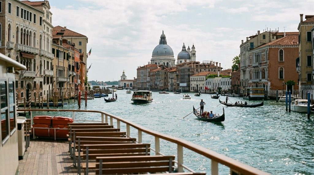 Vaporetto view of Santa Maria della Salute on the Grand Canal, Venice