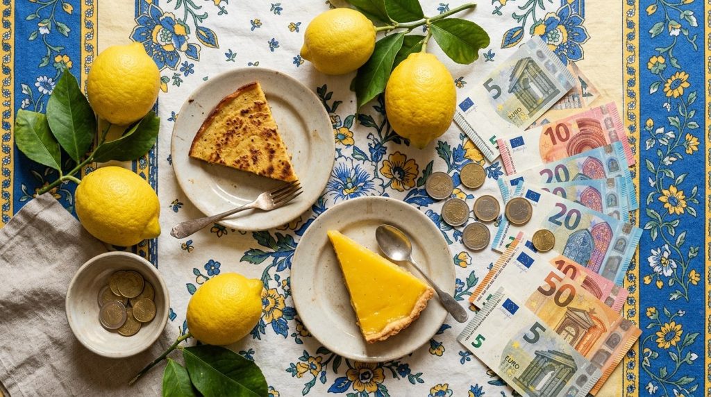Euros, Riviera map, socca and lemon tart for a Menton budget