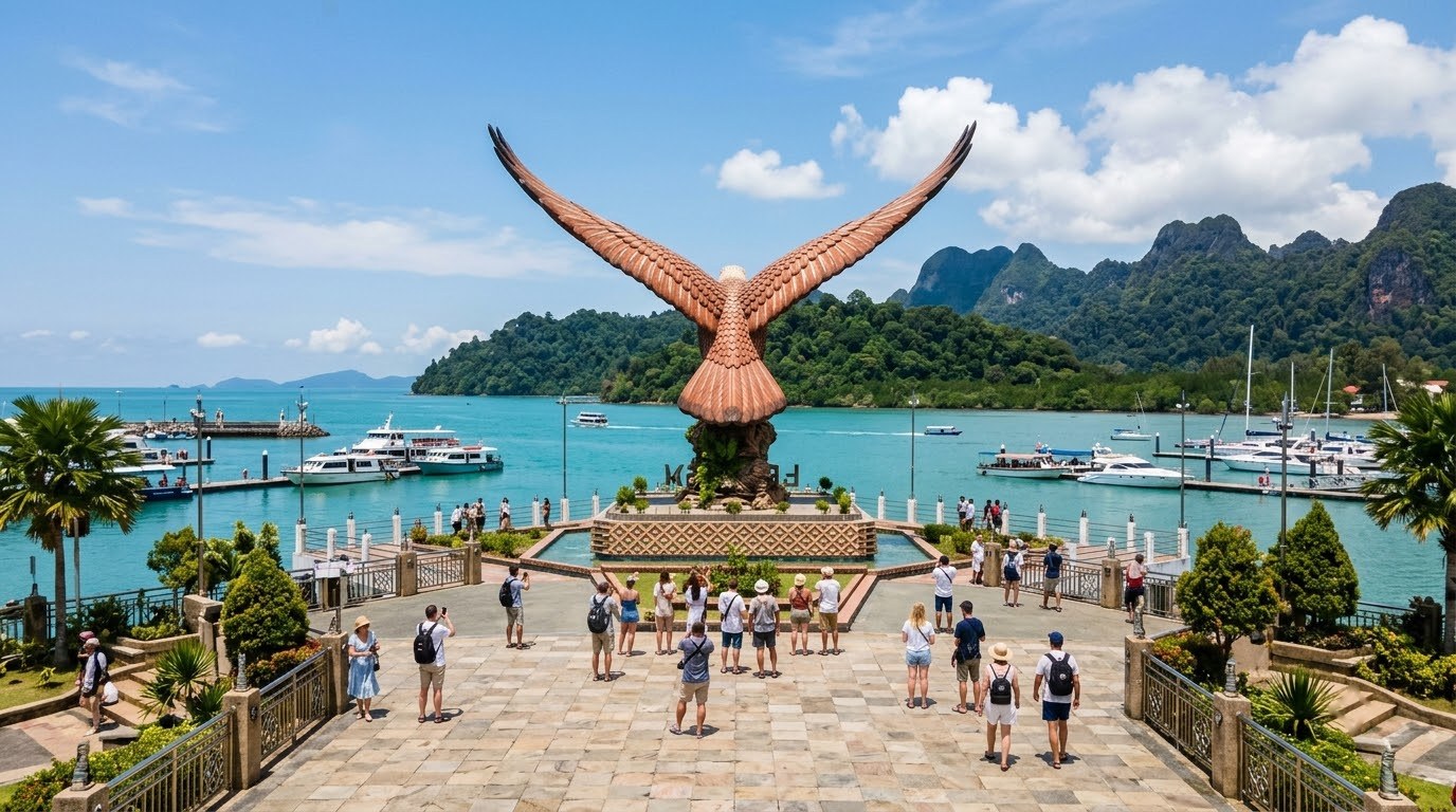 Giant eagle statue at Dataran Lang in Kuah town, Langkawi