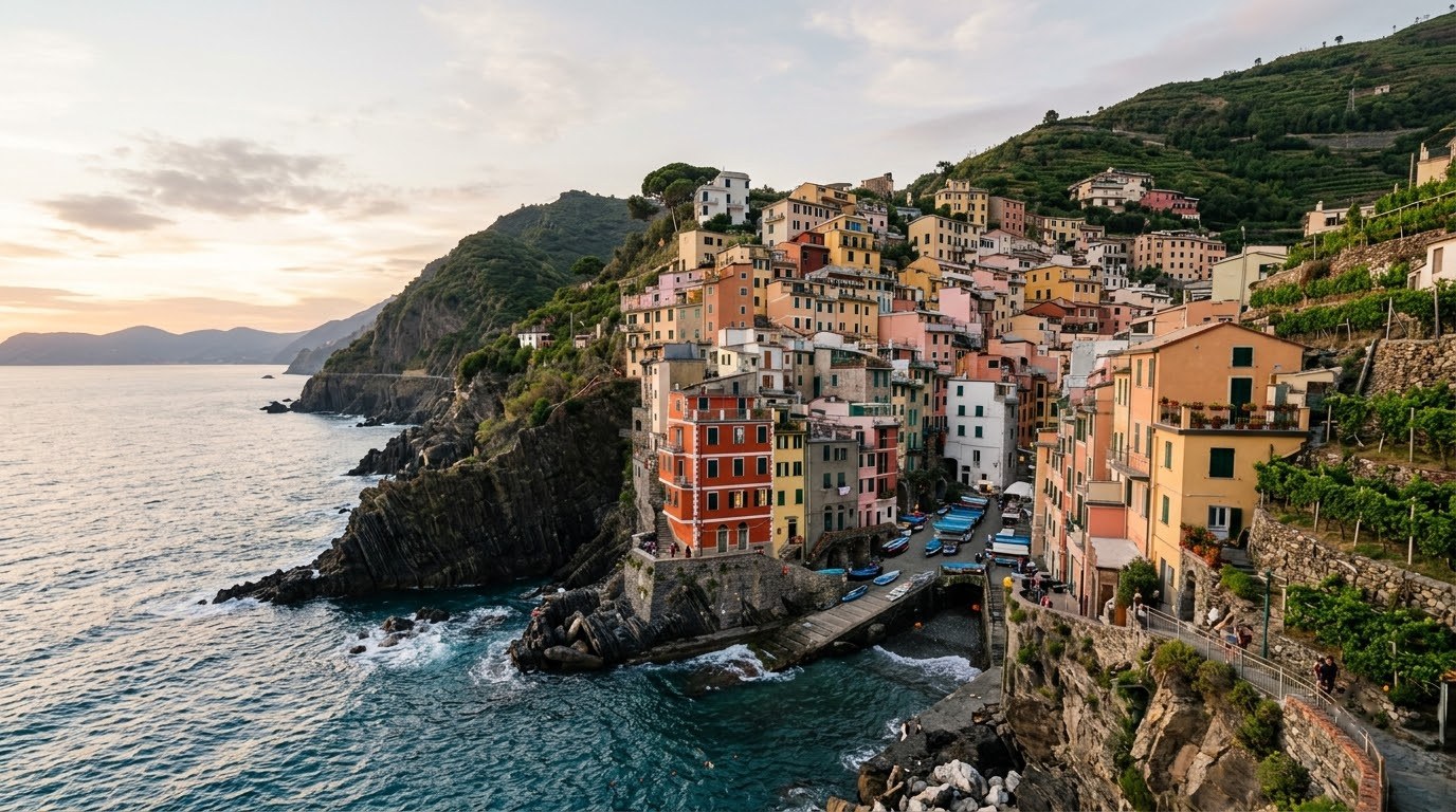 Pastel cliffside village of Manarola in Cinque Terre