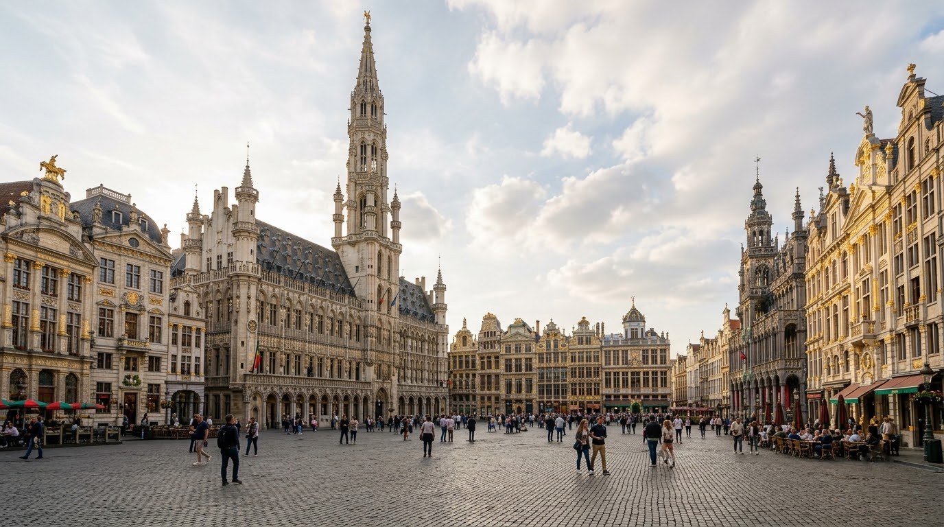Grand Place in Brussels with gilded guild houses