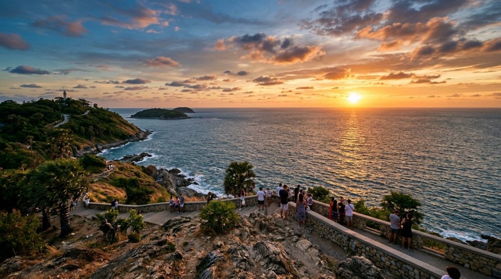 Sunset over the Andaman Sea from Promthep Cape viewpoint
