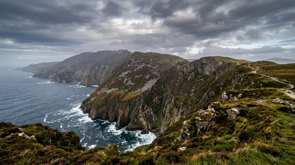 Slieve League cliffs dropping into the Atlantic on the Donegal coast
