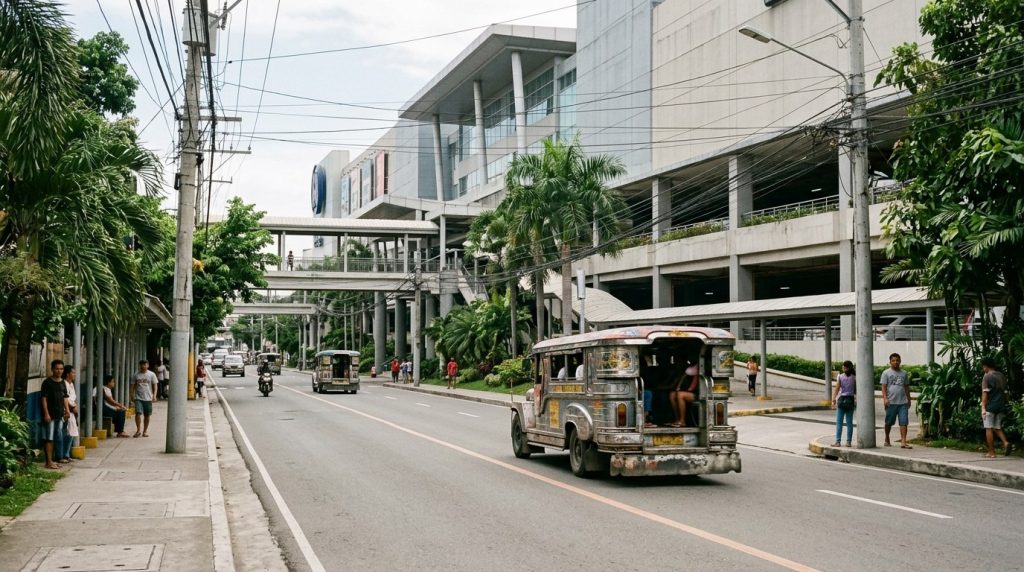 A street with jeepneys near SM City in Cebu City
