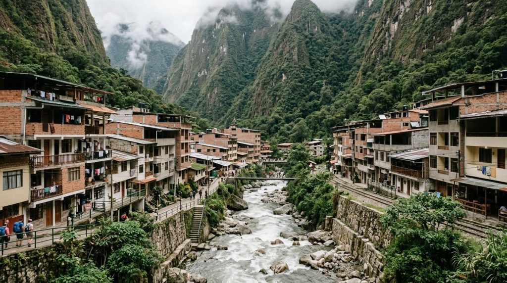 The town of Aguas Calientes near Machu Picchu, Peru