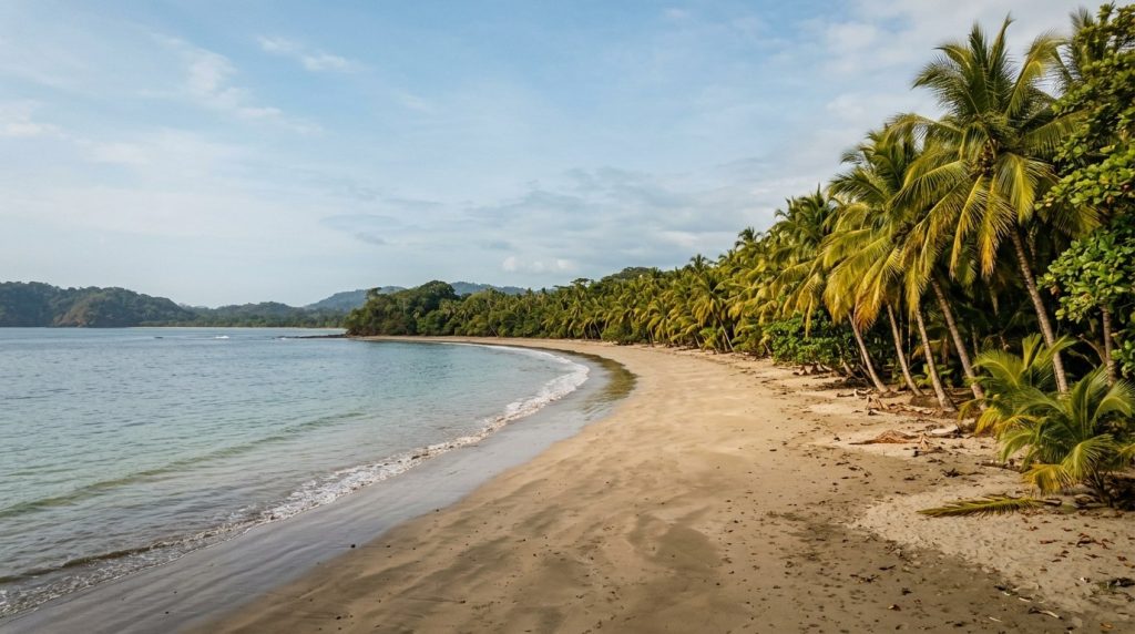 Playa Carrillo, a palm-lined beach near Samara, Costa Rica