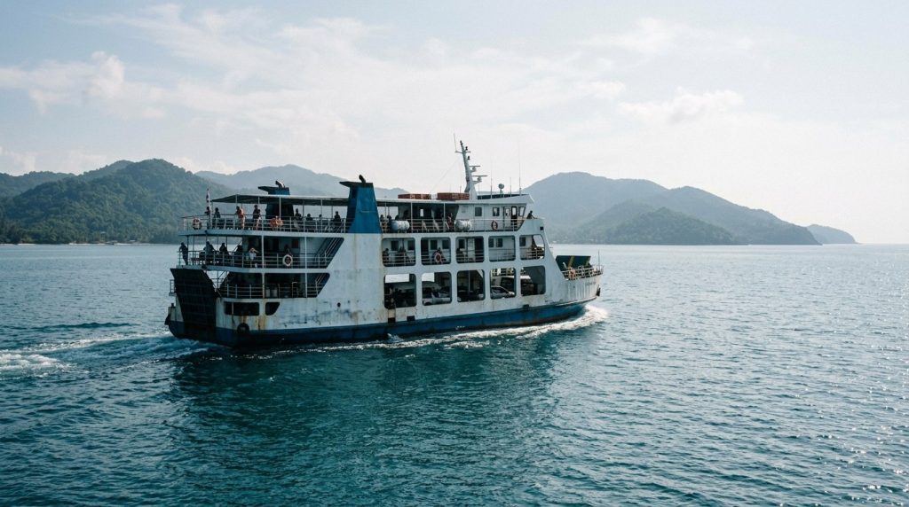 Passenger ferry crossing the water between Koh Samui and Koh Phangan