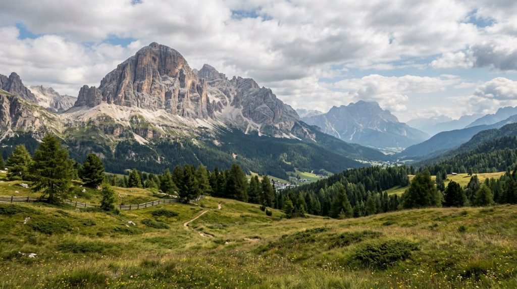The Dolomite peaks above Cortina d'Ampezzo near Venice
