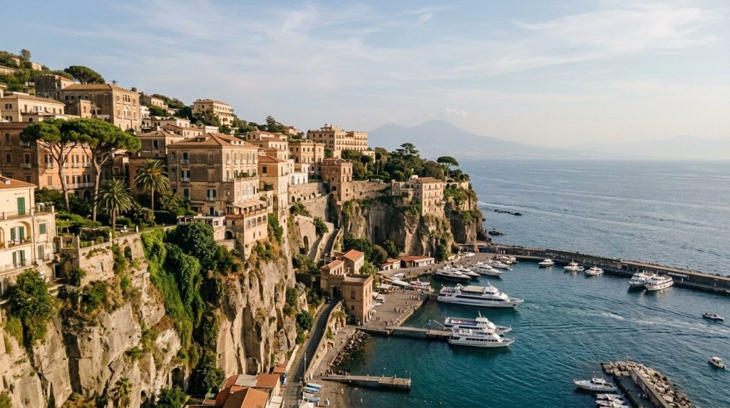 Clifftop harbor overlooking the Bay of Naples in Sorrento