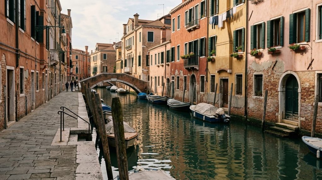 Quiet residential canal in the Dorsoduro district of Venice