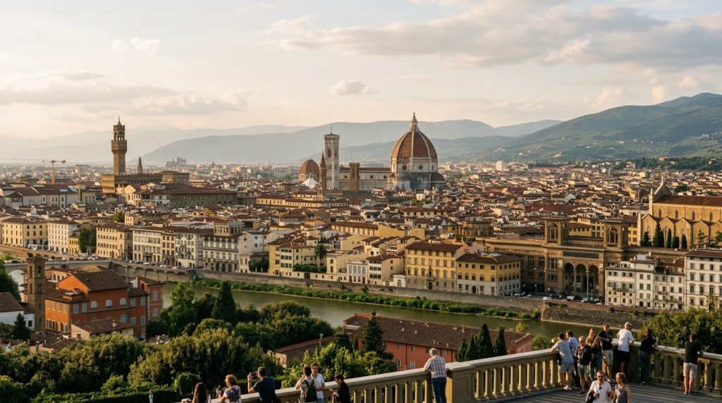 Florence skyline with the Duomo's dome from Piazzale Michelangelo