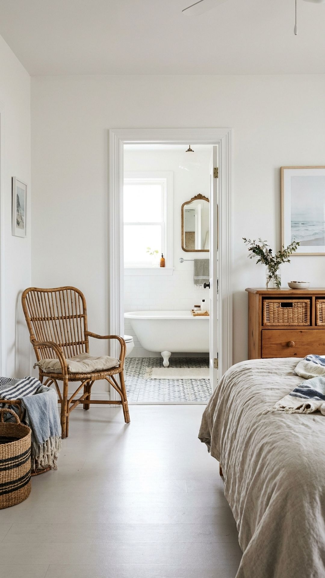 25 Aesthetic Coastal Bathrooms & Bedrooms, Retreat Style