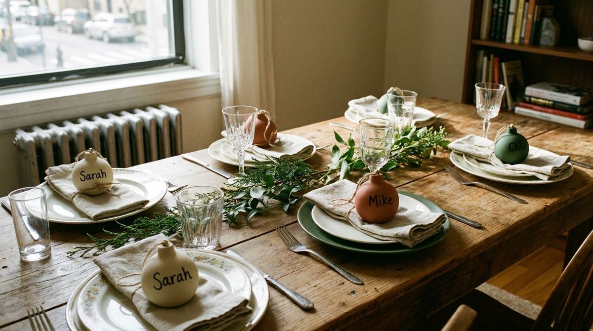 Use Ornaments as Place Cards: christmas decor ideas idea