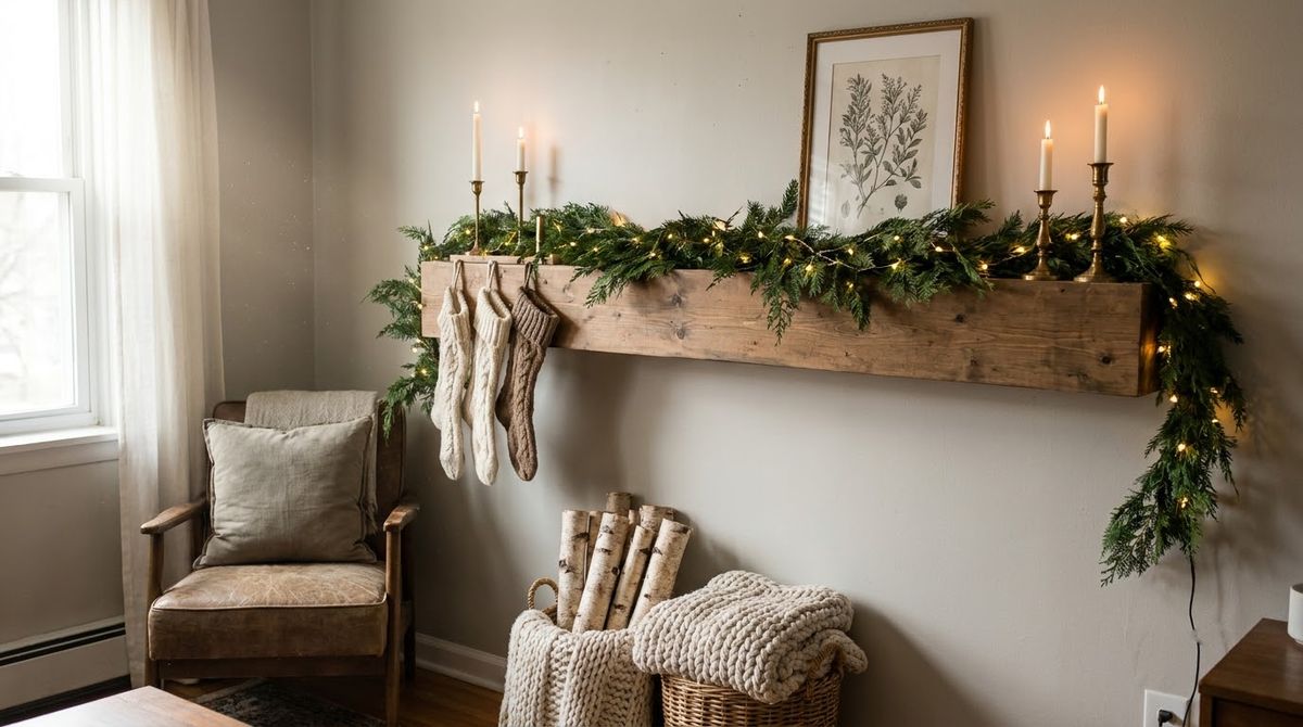 What To Do If You Have No Fireplace: christmas mantel decor